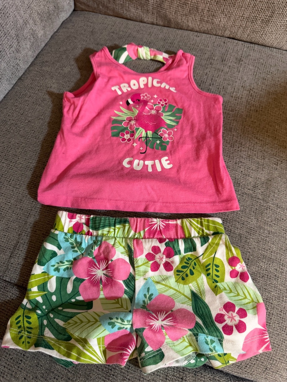 The Children's Place Pink Tropical Cutie Pajama Set